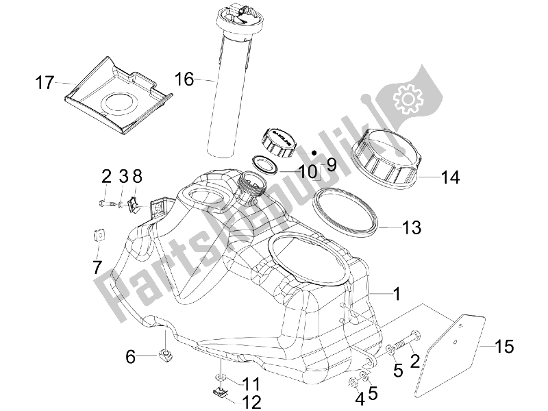 Toutes les pièces pour le Réservoir D'essence du Piaggio Beverly 400 IE Tourer E3 2008