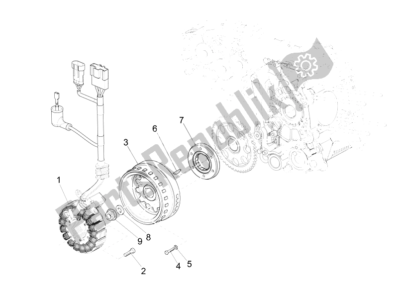 All parts for the Flywheel Magneto of the Piaggio MP3 500 LT Sport 2014