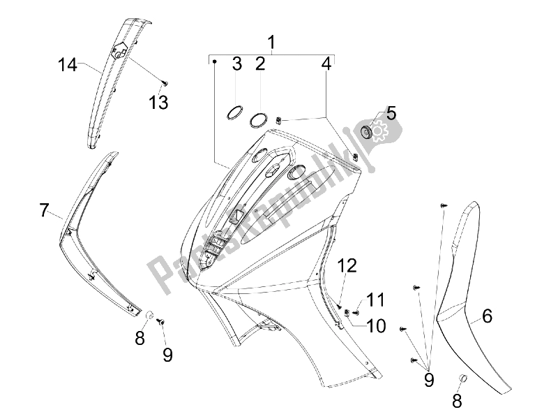 Toutes les pièces pour le Bouclier Avant du Piaggio BV 500 USA 2008