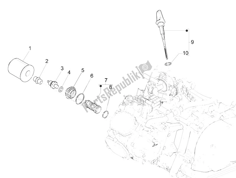 Toutes les pièces pour le Couvercle Magnéto Volant - Filtre à Huile du Piaggio Medley 150 4T IE ABS 2016