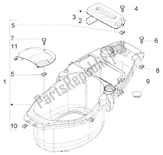 Todas as partes de Capacete De Capa do Piaggio FLY 125 4T 2004