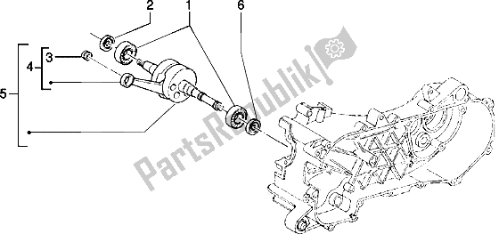 All parts for the Crankshaft of the Piaggio Typhoon 125 XR 2003