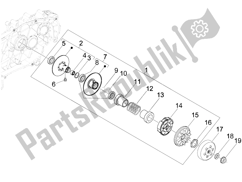 Toutes les pièces pour le Poulie Menée du Piaggio Beverly 250 Tourer E3 2007