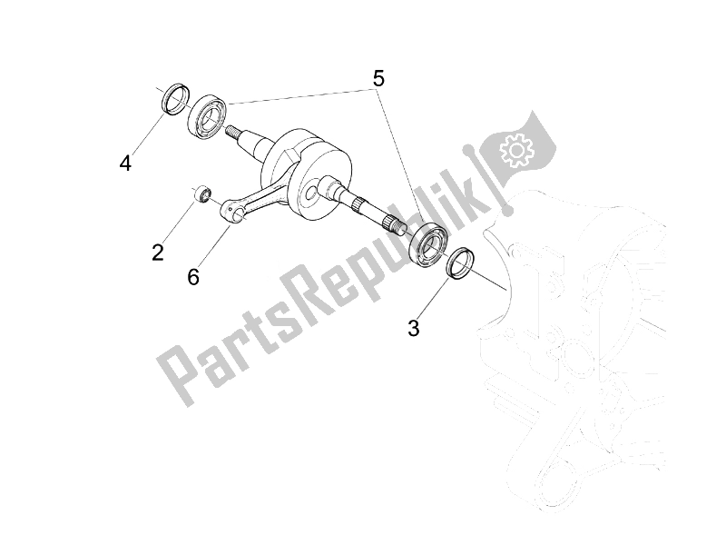 All parts for the Crankshaft of the Piaggio NRG Power DD Serie Speciale 50 2007