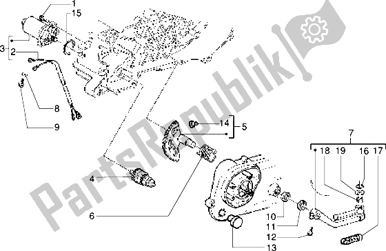 Toutes les pièces pour le Levier De Démarrage Du Démarreur du Piaggio Skipper 125 1998