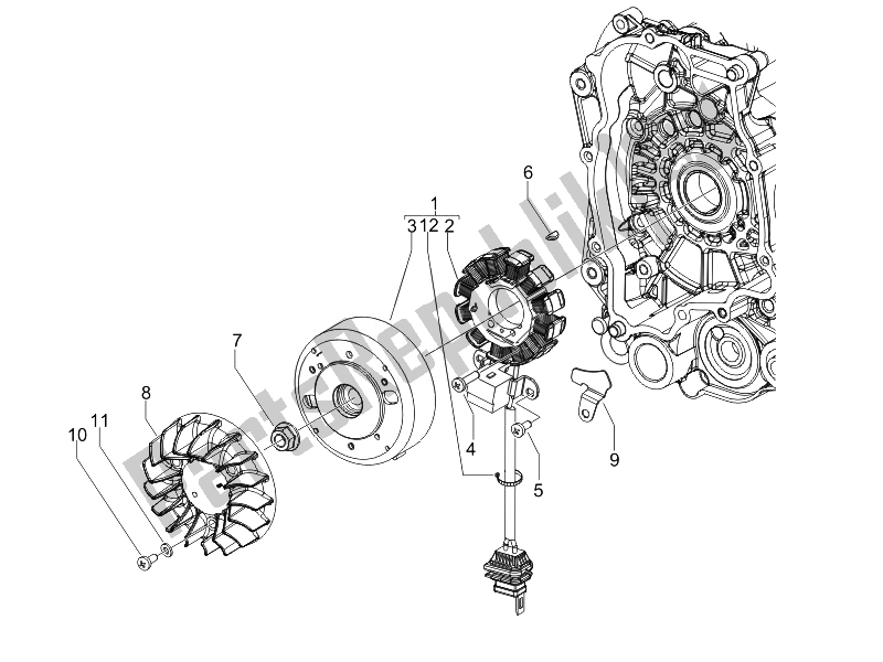 Alle onderdelen voor de Vliegwiel Magneto van de Piaggio NRG Power DT 50 2007