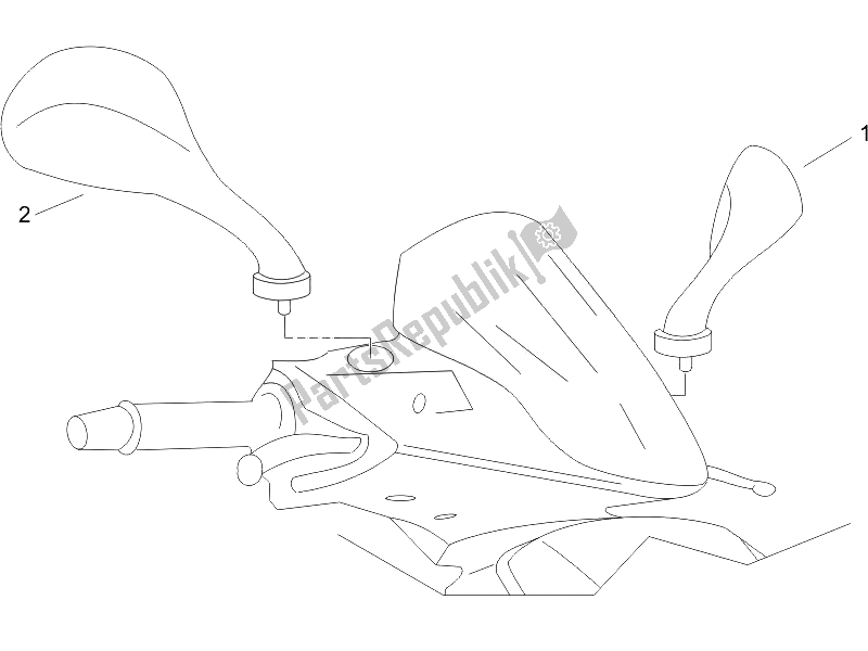 All parts for the Driving Mirror/s of the Piaggio NRG Power DT 50 2005