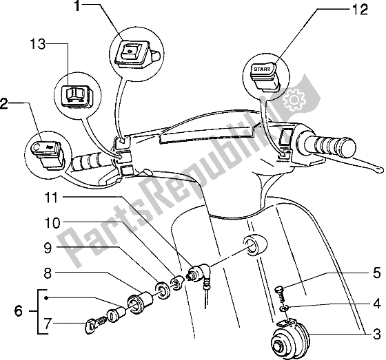 Tutte le parti per il Dispositivi Elettrici (2) del Piaggio ZIP 50 1995