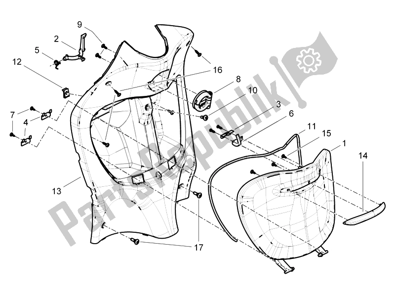 Toutes les pièces pour le Boîte à Gants Avant - Panneau De Protection Des Genoux du Piaggio Liberty 50 4T Delivery 2010