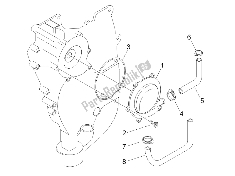 All parts for the Cooler Pump of the Piaggio MP3 400 IE USA 2007