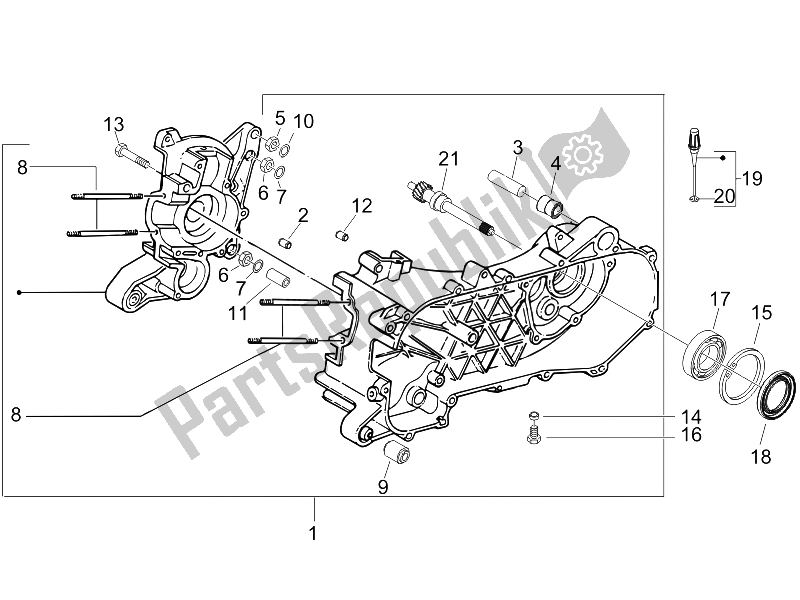 Tutte le parti per il Carter del Piaggio Liberty 50 2T 2006