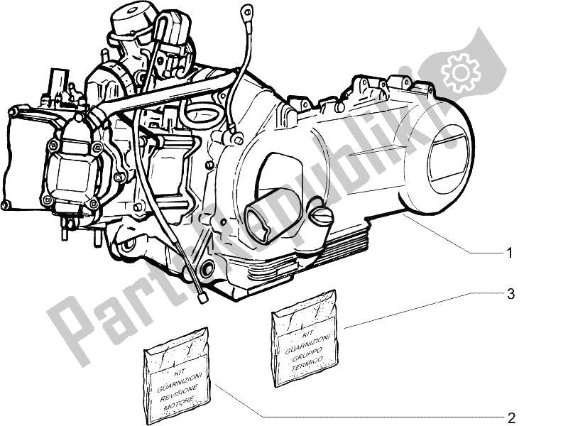 Alle onderdelen voor de Motor Assemblage van de Piaggio X9 125 Evolution Potenziato UK 2006