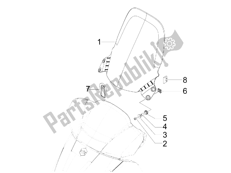 All parts for the Windshield - Glass of the Piaggio X7 300 IE Euro 3 2009