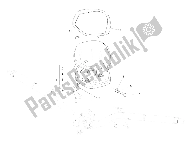 Toutes les pièces pour le Tableau De Bord Combiné du Piaggio Liberty 50 4T 2005