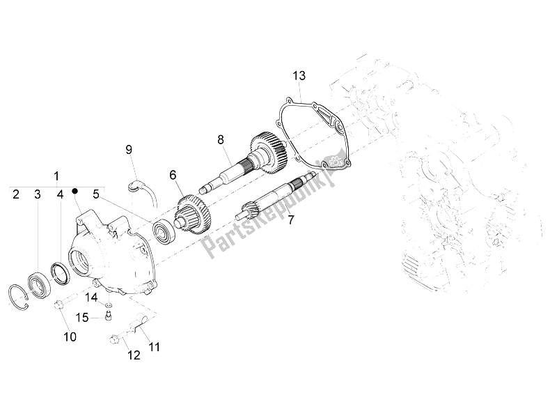 Toutes les pièces pour le Unité De Réduction du Piaggio MP3 500 Sport ABS USA 2015