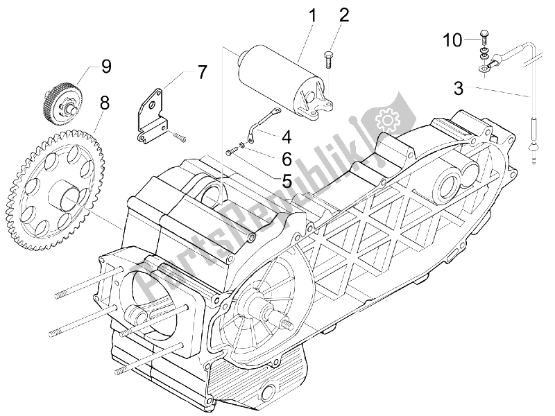 Toutes les pièces pour le Stater - Démarreur électrique du Piaggio Beverly 400 IE Tourer E3 2008