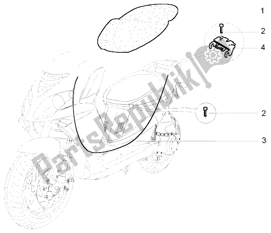 All parts for the Saddle of the Piaggio NRG Power DT 50 1998