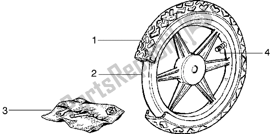 All parts for the Rear Wheel of the Piaggio Liberty 50 2T 1997