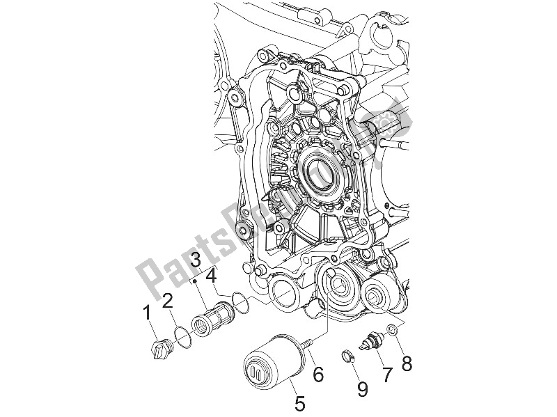 Toutes les pièces pour le Couvercle Magnéto Volant - Filtre à Huile du Piaggio Liberty 150 4T 2V E3 PTT Libanon Israel 2011