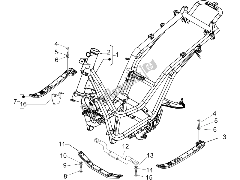 Todas as partes de Quadro / Carroceria do Piaggio BV 250 USA 2006