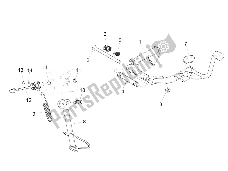 Tutte le parti per il Stand / S del Piaggio Medley 150 4T IE ABS EU 2016