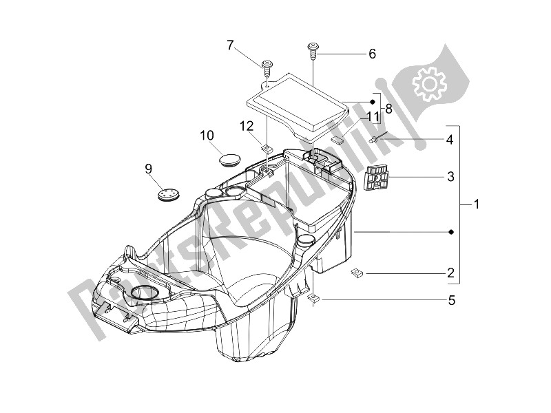 All parts for the Helmet Huosing - Undersaddle of the Piaggio Liberty 200 4T E3 2006