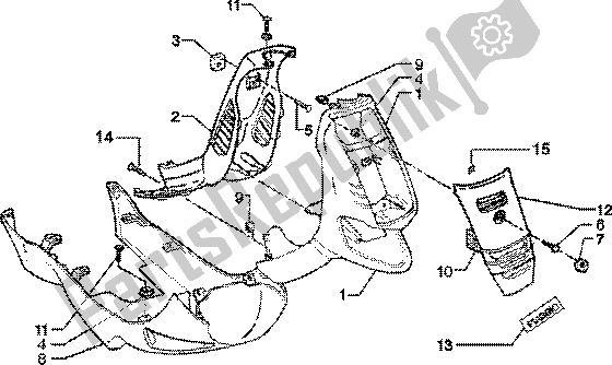 Tutte le parti per il Shieldren Maschera del Piaggio Skipper 150 4T 2000