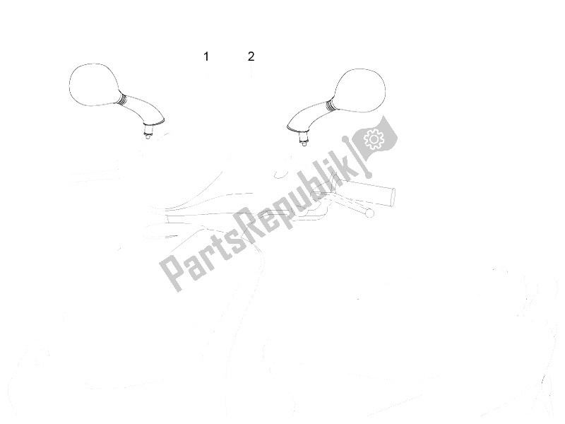 Todas las partes para Espejo / S De Conducción de Piaggio FLY 150 4T E2 E3 Vietnam 2012