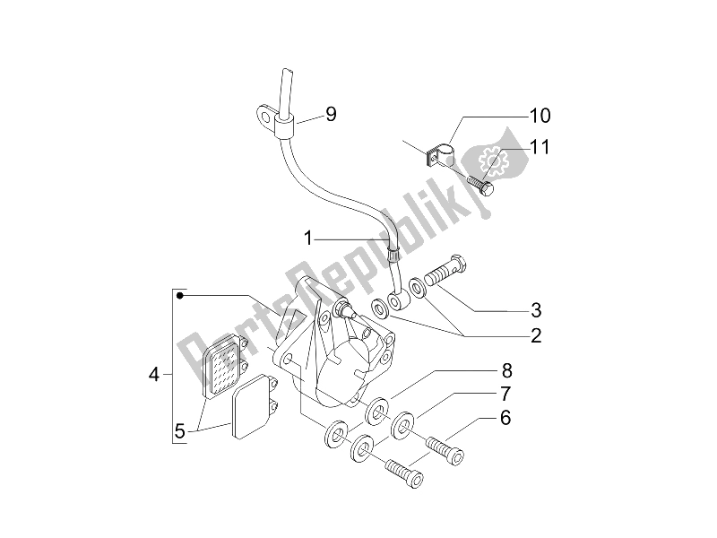 Todas las partes para Tubos De Frenos - Pinzas de Piaggio Liberty 125 4T E3 UK 2006