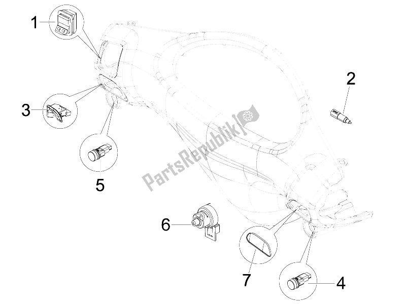 Todas las partes para Selectores - Interruptores - Botones de Piaggio FLY 125 4T E3 2009