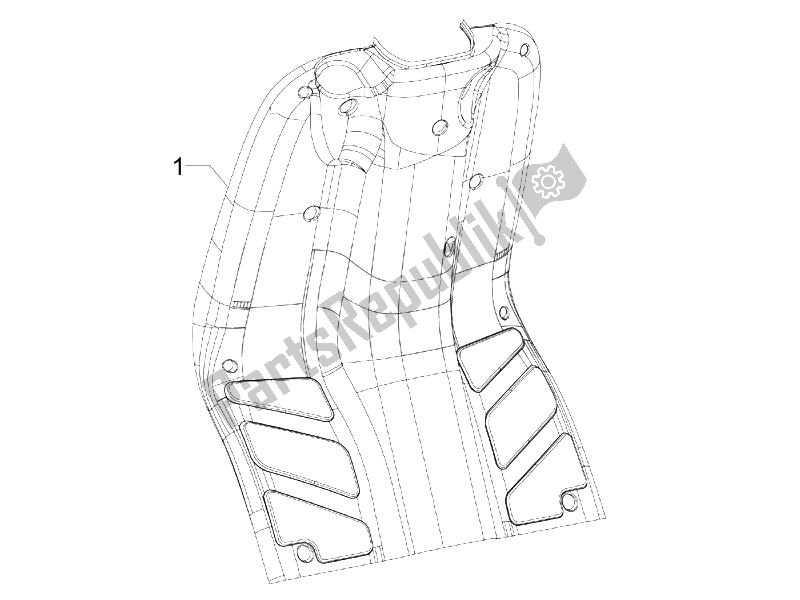 Todas las partes para Guantera Frontal - Panel De Rodilleras de Piaggio Typhoon 50 2006