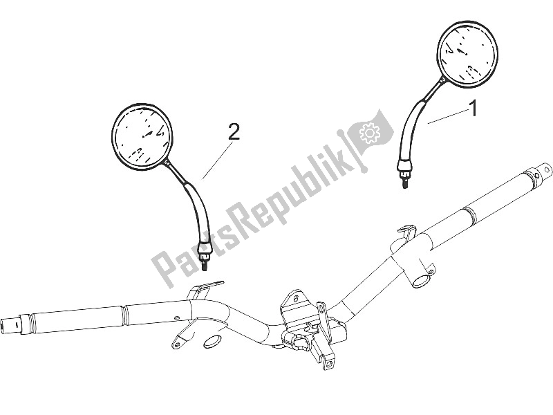 All parts for the Driving Mirror/s of the Piaggio Liberty 150 4T 2V E3 PTT Libanon Israel 2011