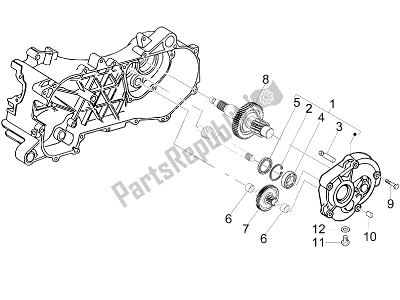 Toutes les pièces pour le Unité De Réduction du Piaggio FLY 50 4T 2006