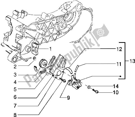 Toutes les pièces pour le La Pompe à Huile du Piaggio Typhoon 125 XR 2000