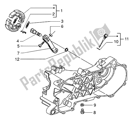 All parts for the Brake Caliper of the Piaggio NRG Power DT 50 1998