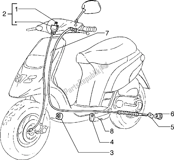Toutes les pièces pour le Transmissions-compteur De Vitesse De Frein Arrière (kms) du Piaggio Typhoon 125 X 2000