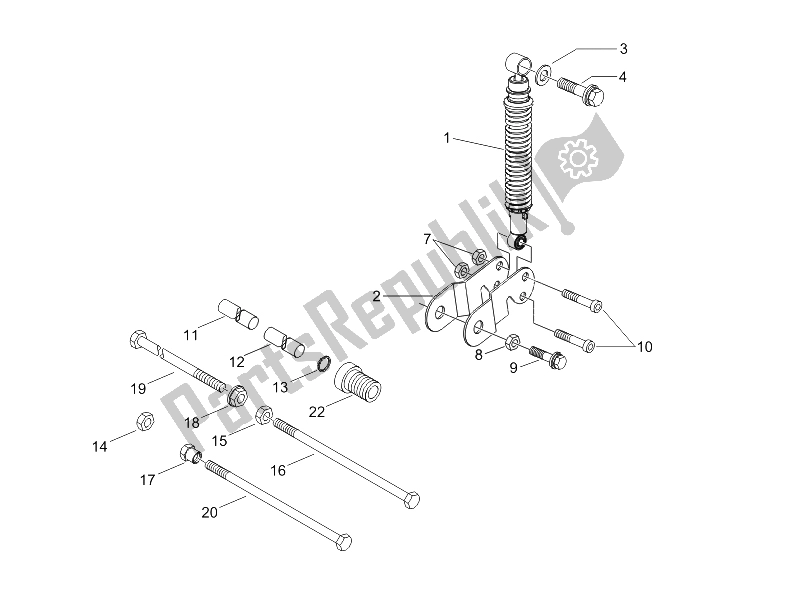 Toutes les pièces pour le Suspension Arrière - Amortisseur / S du Piaggio X8 125 Street Euro 2 2006