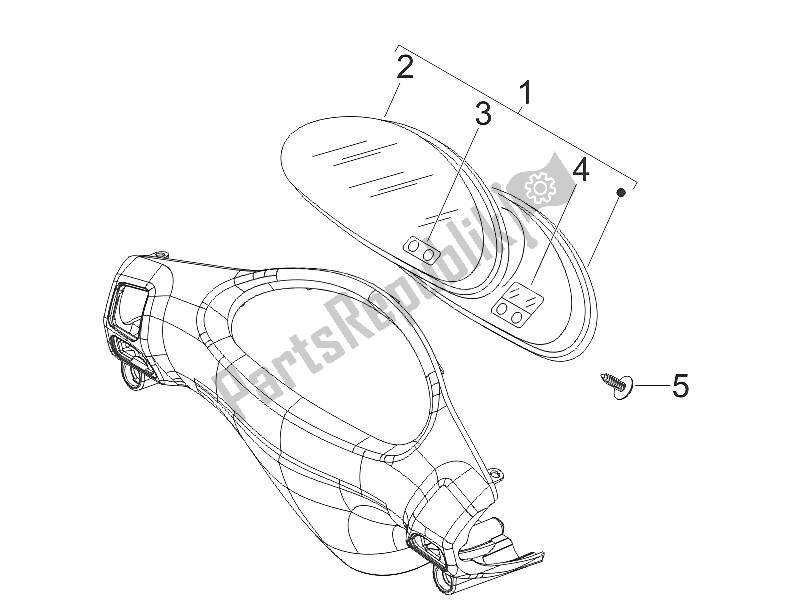 All parts for the Meter Combination-dashbord of the Piaggio FLY 50 4T 4V USA 2011