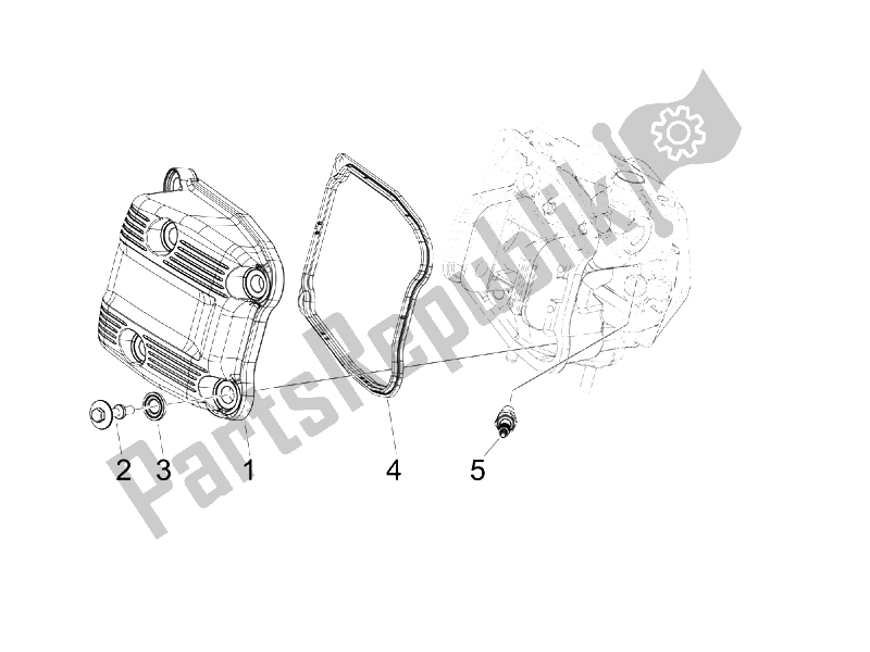 Tutte le parti per il Coperchio Della Testata del Piaggio Beverly 400 IE Tourer E3 2008