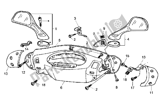 Tutte le parti per il Manubri E Coperchi Specchietti Retrovisori del Piaggio Hexagon GT 250 1998
