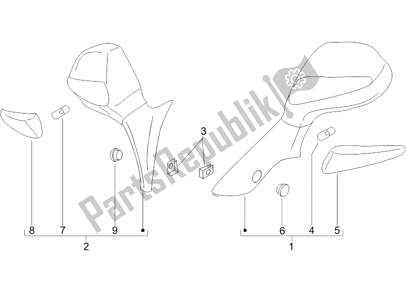 Toutes les pièces pour le Miroir (s) De Conduite du Piaggio X9 250 Evolution 2006