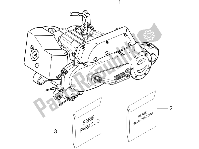 Tutte le parti per il Motore, Assemblaggio del Piaggio Liberty 50 2T 2006