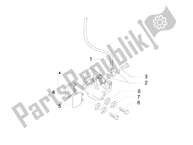 All parts for the Brakes Pipes - Calipers of the Piaggio Liberty 150 4T 3V IE LEM Vietnam 2014