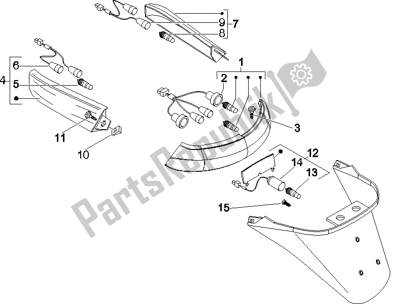 Todas las partes para Faros Traseros - Luces Intermitentes de Piaggio X8 125 Potenziato 2005