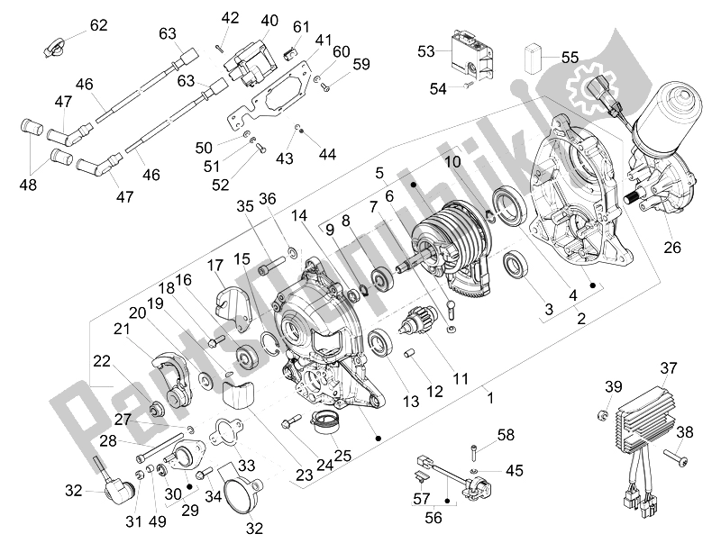 Todas as partes de Reguladores De Tensão - Unidades De Controle Eletrônico (ecu) - H. T. Bobina do Piaggio MP3 300 LT Business Sport ABS 2014