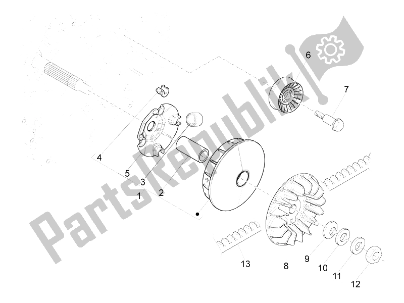 Todas las partes para Polea Motriz de Piaggio X 10 500 4T 4V I E E3 2012