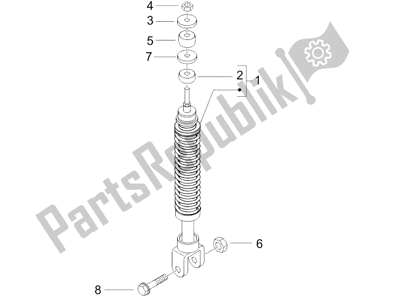 Toutes les pièces pour le Suspension Arrière - Amortisseur / S du Piaggio NRG Power DT 50 2006