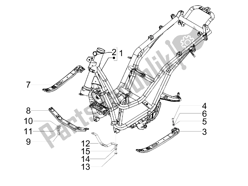 Toutes les pièces pour le Cadre / Carrosserie du Piaggio BV 500 USA 2008