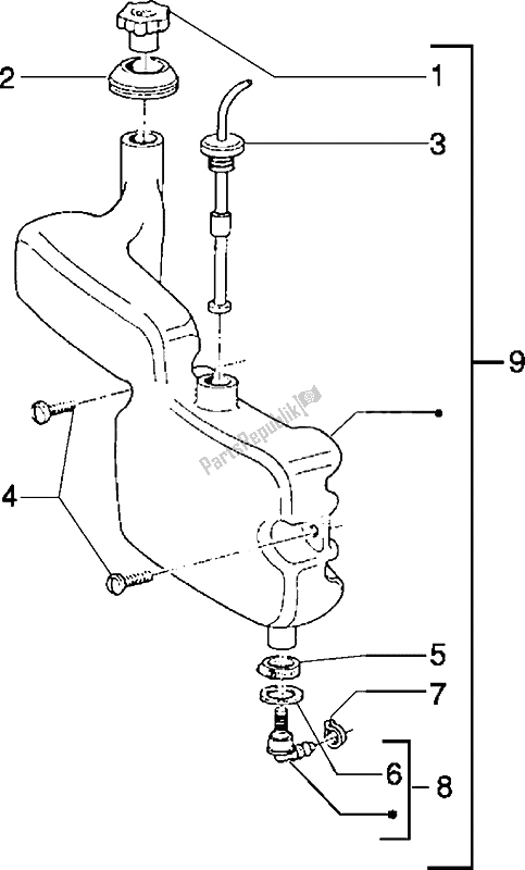 All parts for the Oil Tank of the Piaggio NRG MC3 50 2002