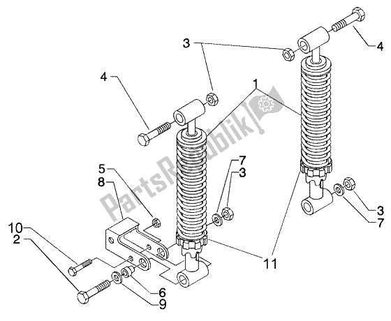 Todas las partes para Amortiguadores de Piaggio BV 200 U S A 2005